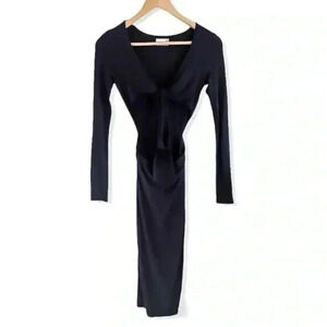 Aritzia Wilfred Free‎ Black Cutout NICOLAY Jersey Knit Dress